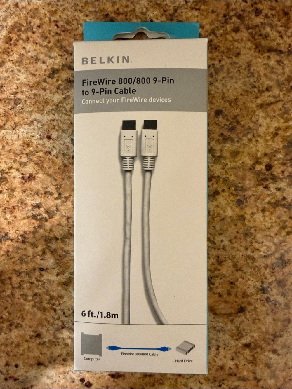 NWT🤩BELKIN WHITE FIREWIRE 800/800 9-PIN CABLE - Picture 1 of 5